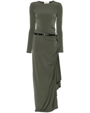 Coperni Long-Sleeve Draped Maxi Dress - Green