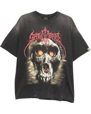 SAINT Mxxxxxx Graphic-print T-shirt - ブラック
