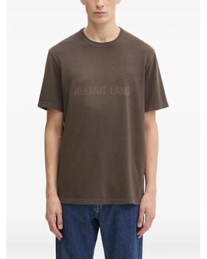 Helmut Lang Logo-Print T-Shirt - Brown