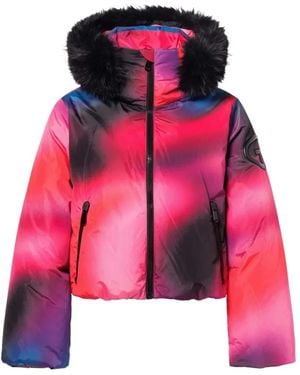 Goldbergh Sansu Gradient Faux-Fur-Trim Ski Jacket - Pink