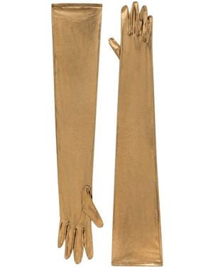 Dolce & Gabbana Foiled Long Gloves - Metallic