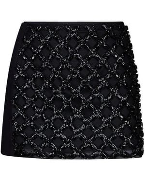 Liu Jo Mini Skirt With Jewel Embroidery - Black