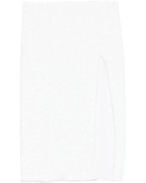 Oséree Paillettes Midi Skirt - White