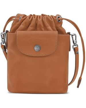 Longchamp Borsa A Secchiello Le Pliage Xtra Mini Con Coulisse - Marrone
