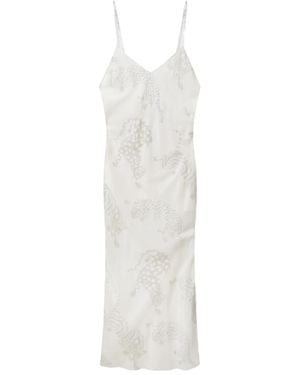 Stella McCartney Leopard-Pattern Sleeveless Dress - White