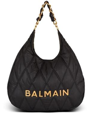 Balmain Large 1945 Quilted Shoulder Bag - Black