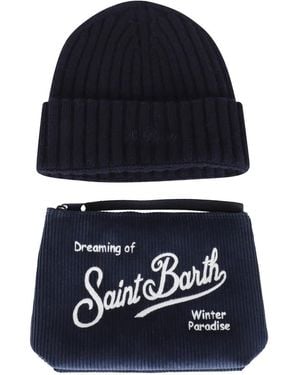 MC2 Saint Barth Christmas Box Beanie Hat And Clutch Bag Set - Blue