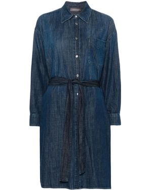 Lorena Antoniazzi Belted Denim Midi Dress - Blue