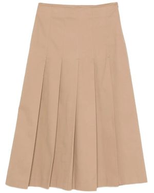 NINA 14.7 Pleated A-Line Skirt - Natural