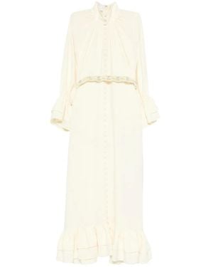 Reem Al Dhaheri Ruffled Belted Midi Dress - White