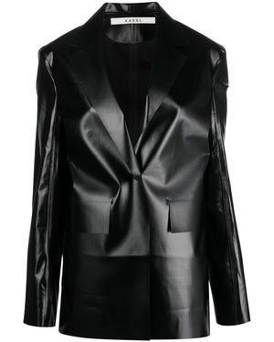 Kassl High-shine Single-breasted Blazer - Black