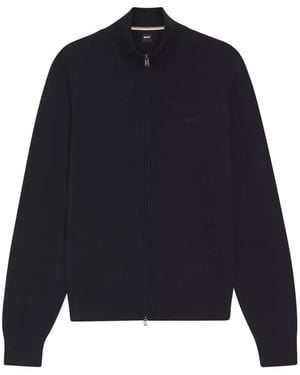 BOSS Upalano Trui Met Rits - Blauw