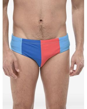 DSquared² Color-Block Logo-Print Swim Briefs - Blue