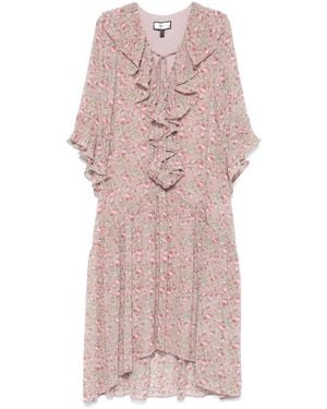 Nissa Floral-Print Midi Dress - Pink
