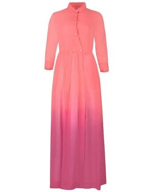 Sara Roka Abito Lungo Edna Con Effetto Sfumato - Rosa