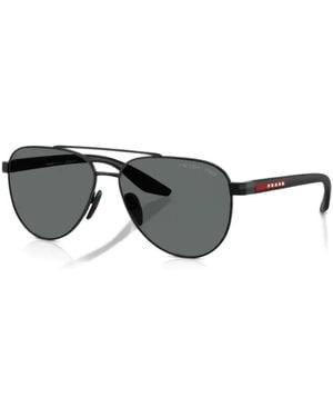 Prada Linea Rossa Metal Pilot Sunglasses - Black