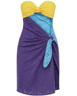 DSquared² Vestido Corto Con Diseño Colour Block - Morado