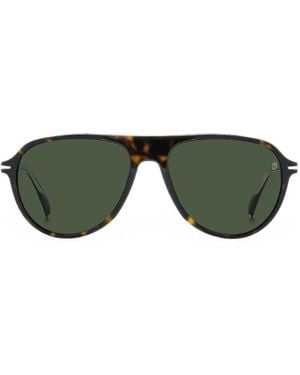 David Beckham Tortoiseshell-Effect Pilot Sunglasses - Green