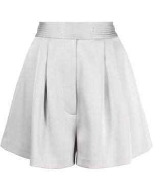 Alex Perry Pleated High-Waisted Shorts - White