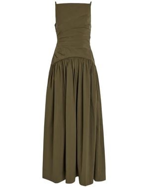 Shona Joy Ruched Gathered-Skirt Maxi Dress - Green