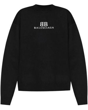 Balenciaga Pull À Logo - Noir