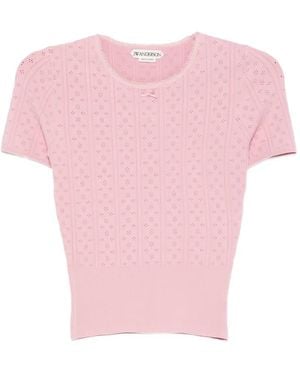 JW Anderson Camiseta Calada Con Detalle De Lazo - Rosa