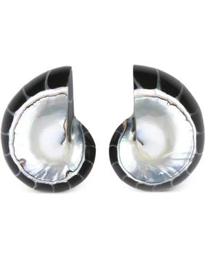 Julietta Nautilus Shell Earrings - Black