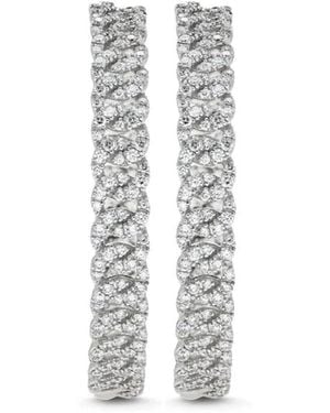 Jewels Aficionado 18Kt Witgouden Grote Oorringen Met Diamant