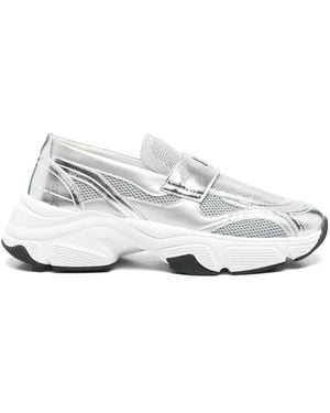 Love Moschino Stardust60 Heart-Motif Metallic Trainers - White