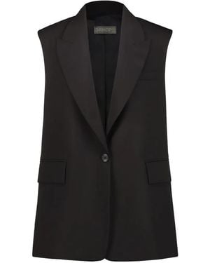 DR. HOPE Shawl-Collar Sleeveless Blazer Vest - Black