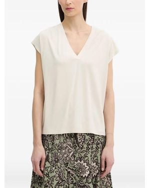 Marc O' Polo V-Neck Cap-Sleeve T-Shirt - White