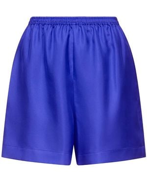 Loulou de Saison Arl Elastic-Waistband Side-Pocket Shorts - Blue
