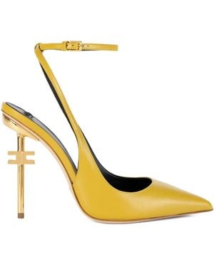 Elisabetta Franchi Pumps Con Cinturino Posteriore E Logo 105Mm - Metallizzato