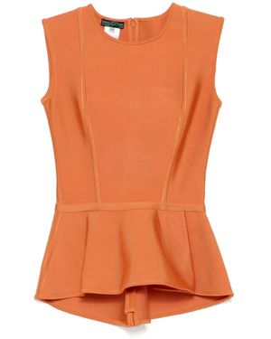 Hervé L. Leroux Schößchen-Top mit Schmucksteinen - Orange
