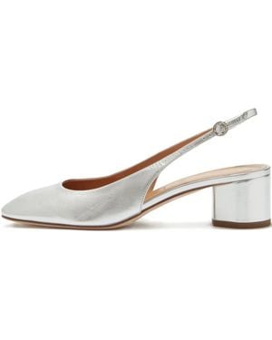 Aeyde 55Mm Romy Slingback Block-Heel Court Shoes - White