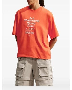 Nike Acg Dri-Fit Graphic-Print T-Shirt - Red