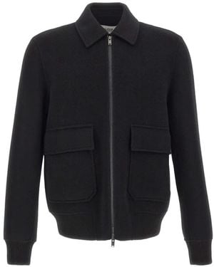Alpha Studio Wool Bomber Jacket - Blue