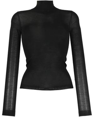 Nanushka Semi-Transparentes Strickoberteil - Schwarz