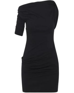 Jacquemus The Drapeado Cotton Mini Dress - Black