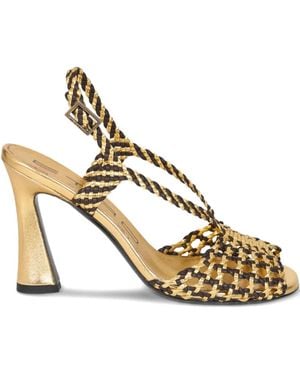 Etro Woven High-Heeled Sandals - Metallic