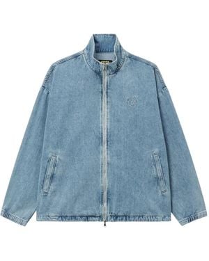 Mini Cream Veste En Jean À Fermeture Zippée - Blue