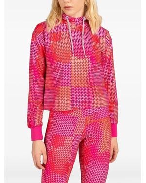 Fila Abstract-Print Drawstring Hoodie - Red
