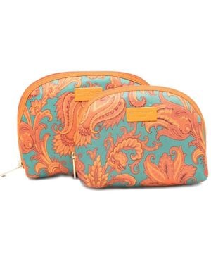 Etro Paisley-pattern Makeup Bag (set Of Two) - オレンジ