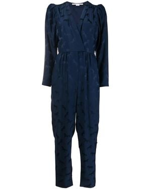 Stella McCartney Horse Jacquard Deep-v Jumpsuit - Blue