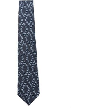 Emporio Armani Squared Mix Tie Accessories - Blue