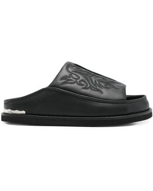 Toga Embroidered Sandals - Black