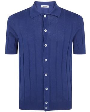 Gran Sasso Ribbed-Knit Button-Up Shirt - Blue