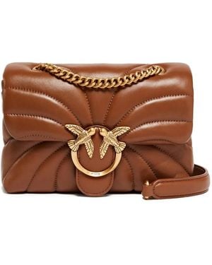 Pinko Mini Love Quilted Bird Cross Body Bag - Brown