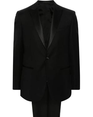 Corneliani Single-Breasted Wool Suit - Black