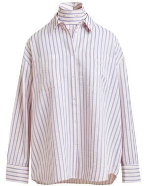 Essentiel Antwerp Striped Rhinestone Shirt - Purple
